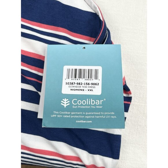 Coolibar‎ UPF 50+ Women's 2XL Oceanside Tank Dress Striped Beach Summer NWT - Picture 8 of 12